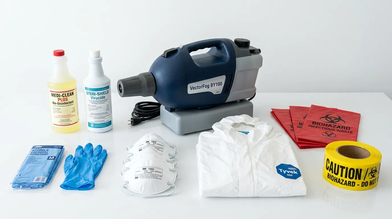 Professional biohazard remediation crew working in Dowsett Highlands